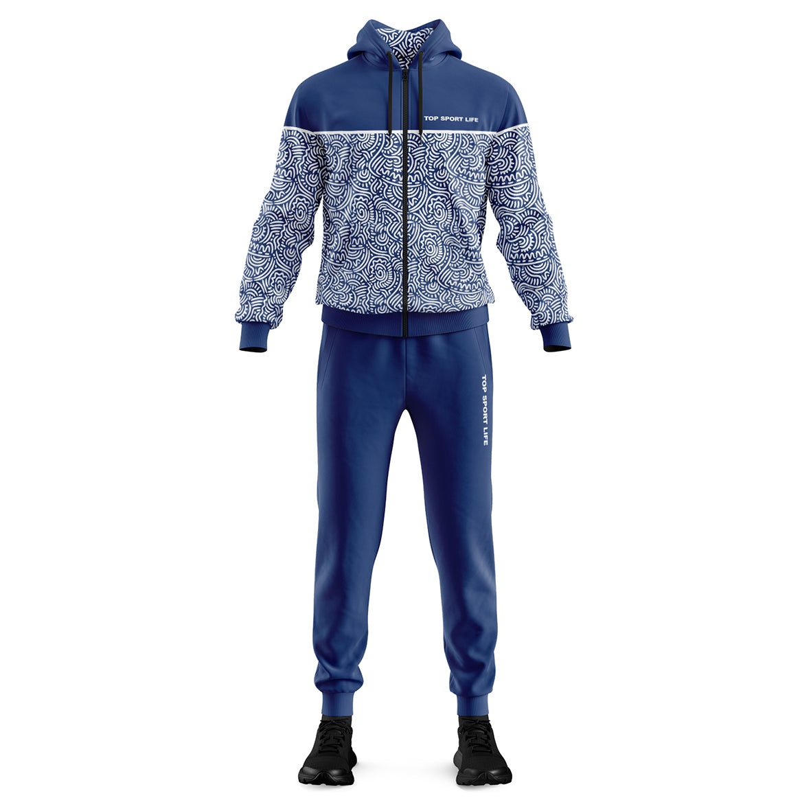 Blue and white tracksuit