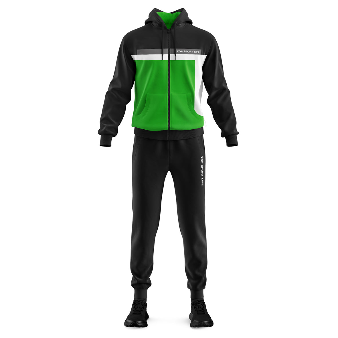 Green and black tracksuit