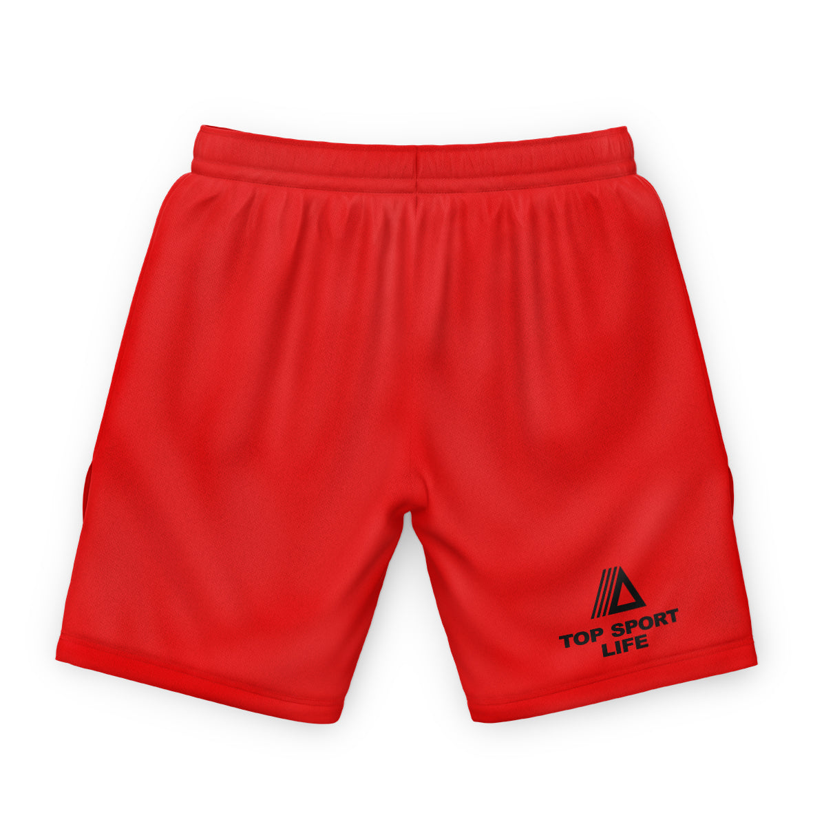 Red polyester shorts